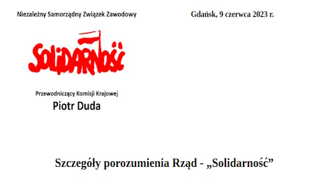 Szczegóły porozumienia Rząd-Solidarność.